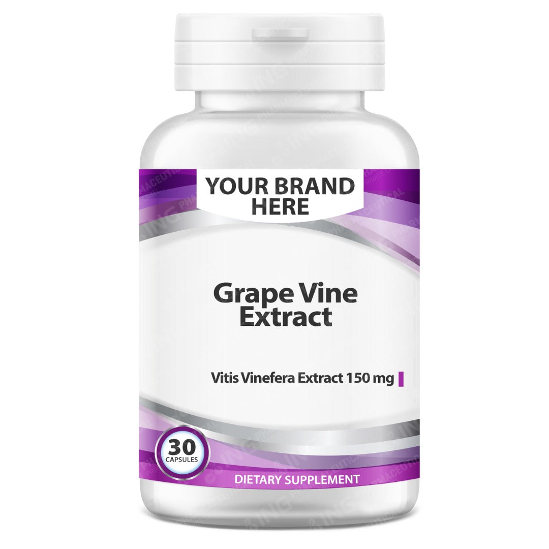 Grape Vine Extract 150mg Capsules White Label | Anti-inflammatory & Antioxidant Support - Private Label Supplement Manufacturer