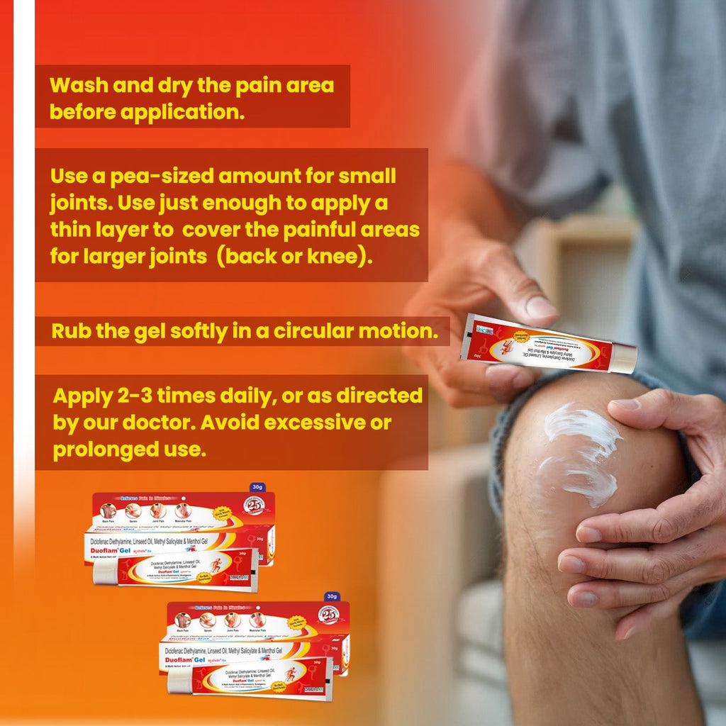 Duoflam Fast-Acting Targeted Topical Pain Relief Gel Cream | Arthritis, Muscle & Joint Pain, Inflammation in Knees, Hips, Ankles, Shoulders & Back | 30g * Pack of 2
