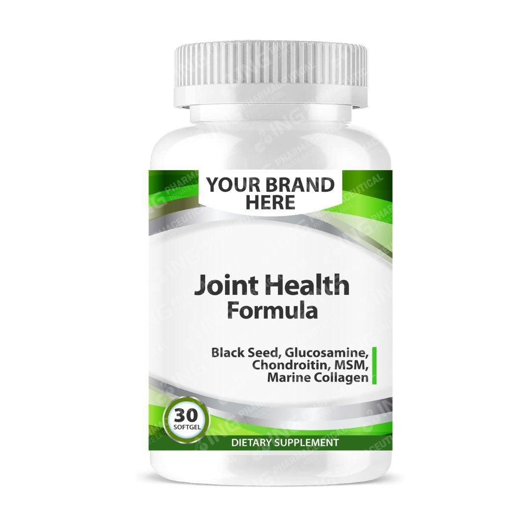 Joint Health Formula Softgels White Label | Black Seed Oil + Glucosamine + Chondroitin +MSM + Marine Collagen - Private Label Softgels Manufacturer