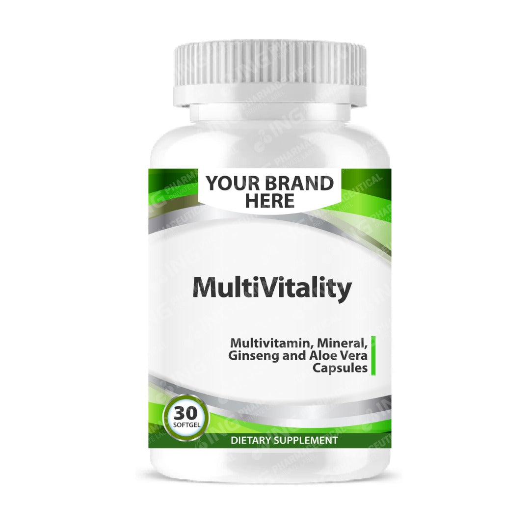 MultiVitality Softgels White Label | Multivitamin, Mineral , Ginseng and Aloe Vera Private Label Softgels Manufacturer