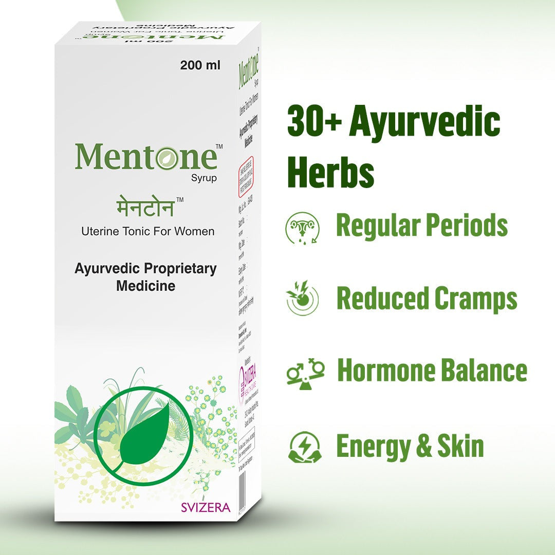 Women MentoneTM Ayurvedic Syrup | Supports Irregular Periods, PCOS, Period Pain Relief, Hormone Balance, Energy and Digestion | 30+ Herbs, Ashwagandha, Shatavari, Jamun | Pack of 2 * 200 ml