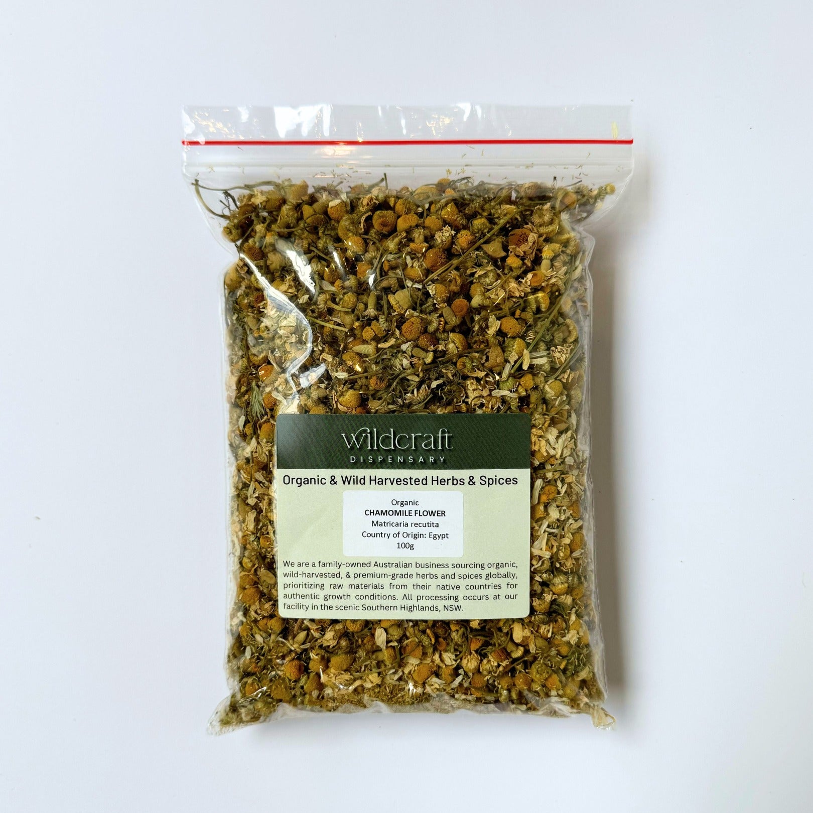 CHAMOMILE FLOWERS ORGANIC 100g Matricaria recutita