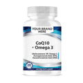 CoQ10 + Omega 3 Softgels White Label | Ubidecarenone 100mg + Fish Oil 1000mg Private Label Softgels Manufacturer