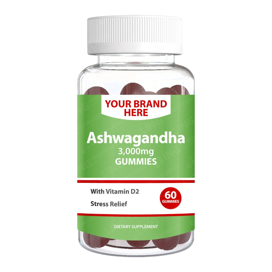Ashwagandha Gummies Private Label (PECTIN) | Ashwagandha + Vitamin D2 | Private Label Gummy Manufacturer