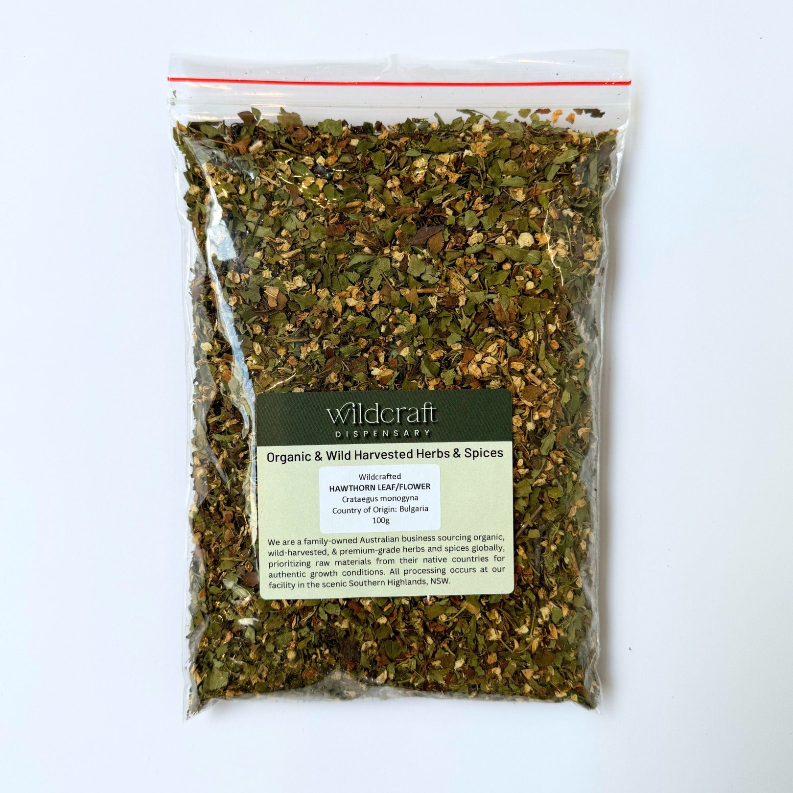 HAWTHORN LEAF / FLOWER WILDCRAFTED 100g Cratagus monogyna