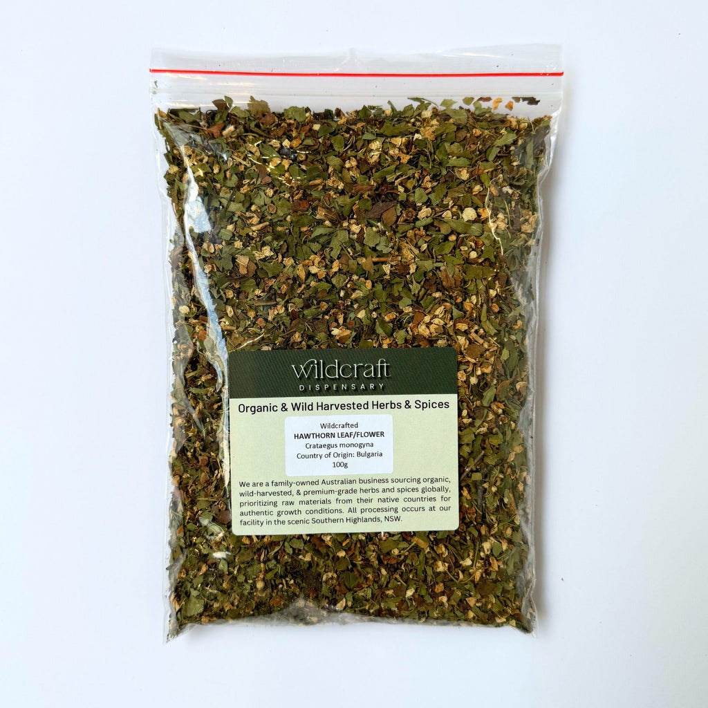 HAWTHORN LEAF / FLOWER WILDCRAFTED 100g Cratagus monogyna