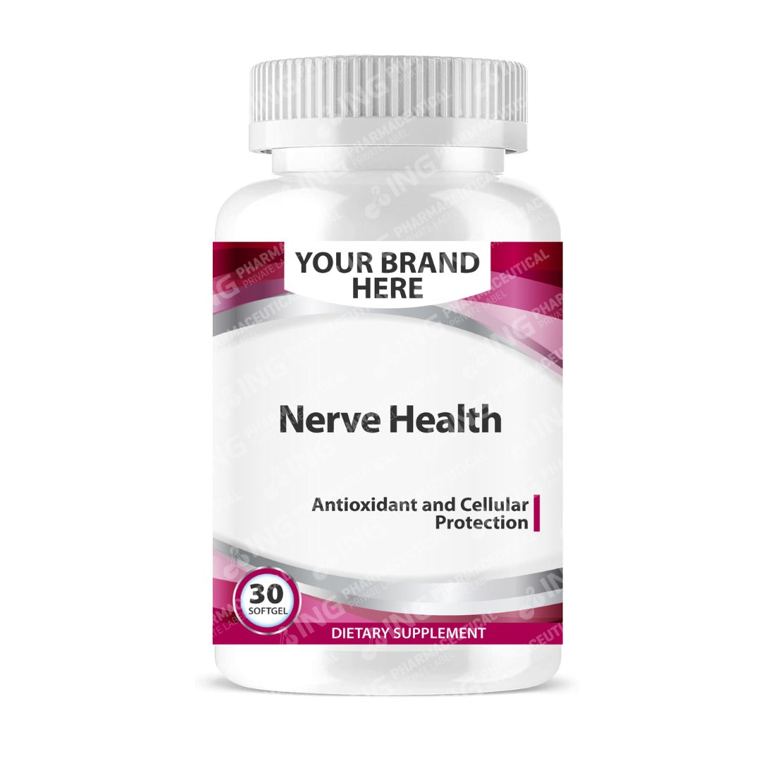 Nerve Health, Antioxidant and Cellular Protection Softgels White Label | Vitamin B1 + B12 + Alpha Lipoic Acid + Folic Acid + Inositol + Selenium... - Private Label Softgels Manufacturer