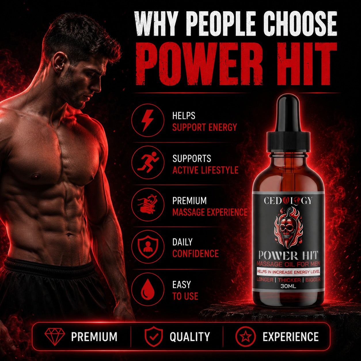 Power Hit Massage Oil (30ml)