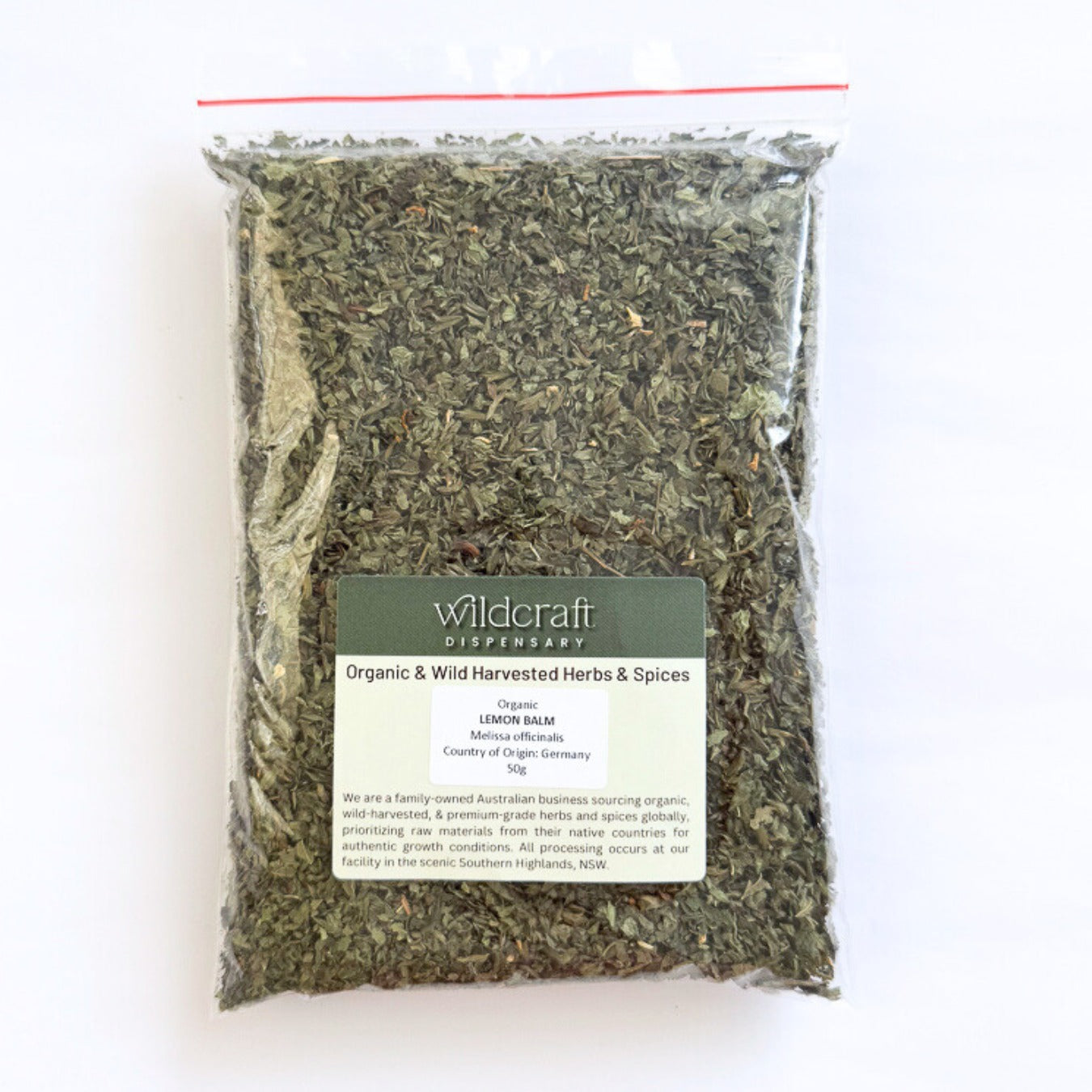 LEMON BALM ORGANIC 50g TEA BAG CUT Melissa officinalis
