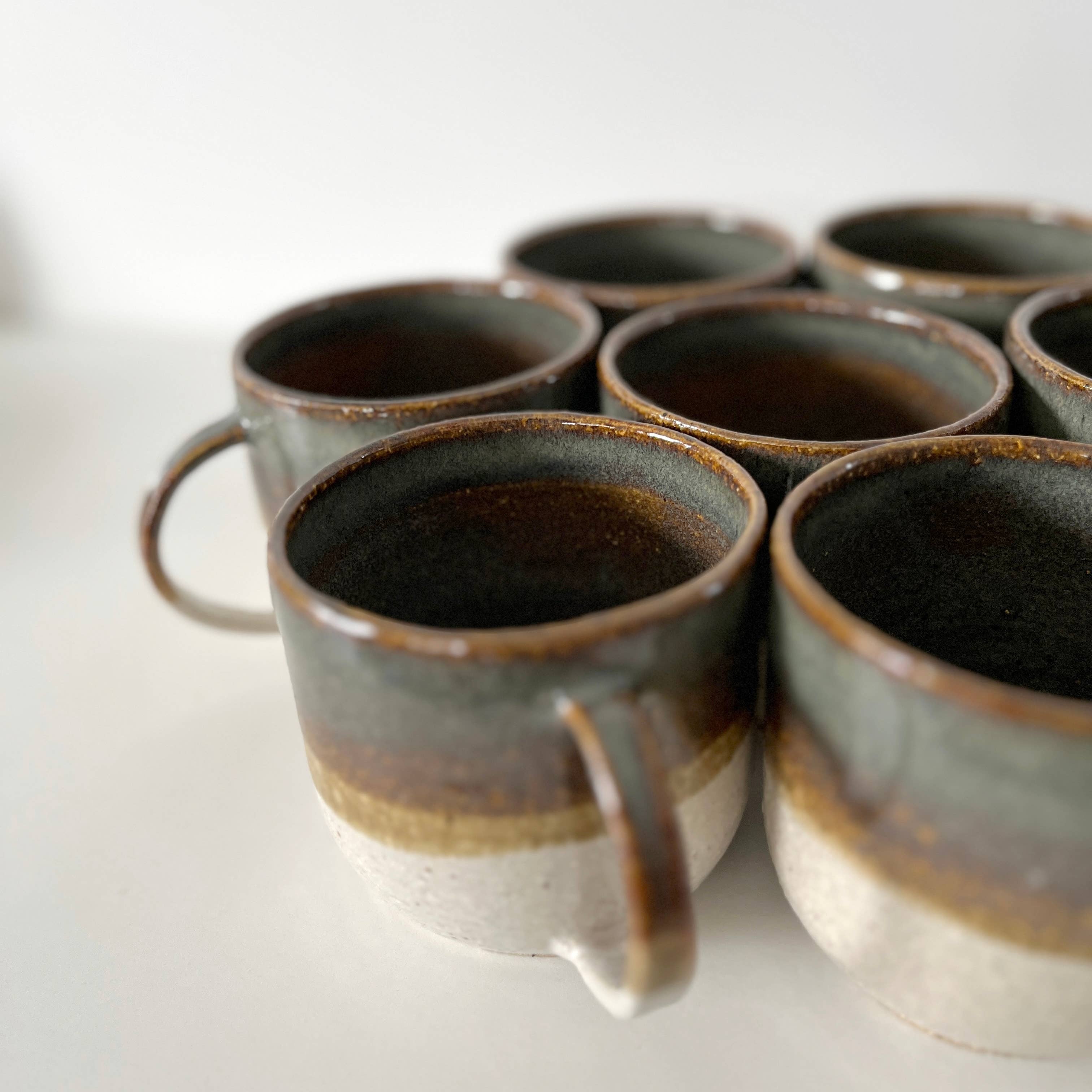 Eli.C Studio Sage Green White Handmade Ceramic Mug