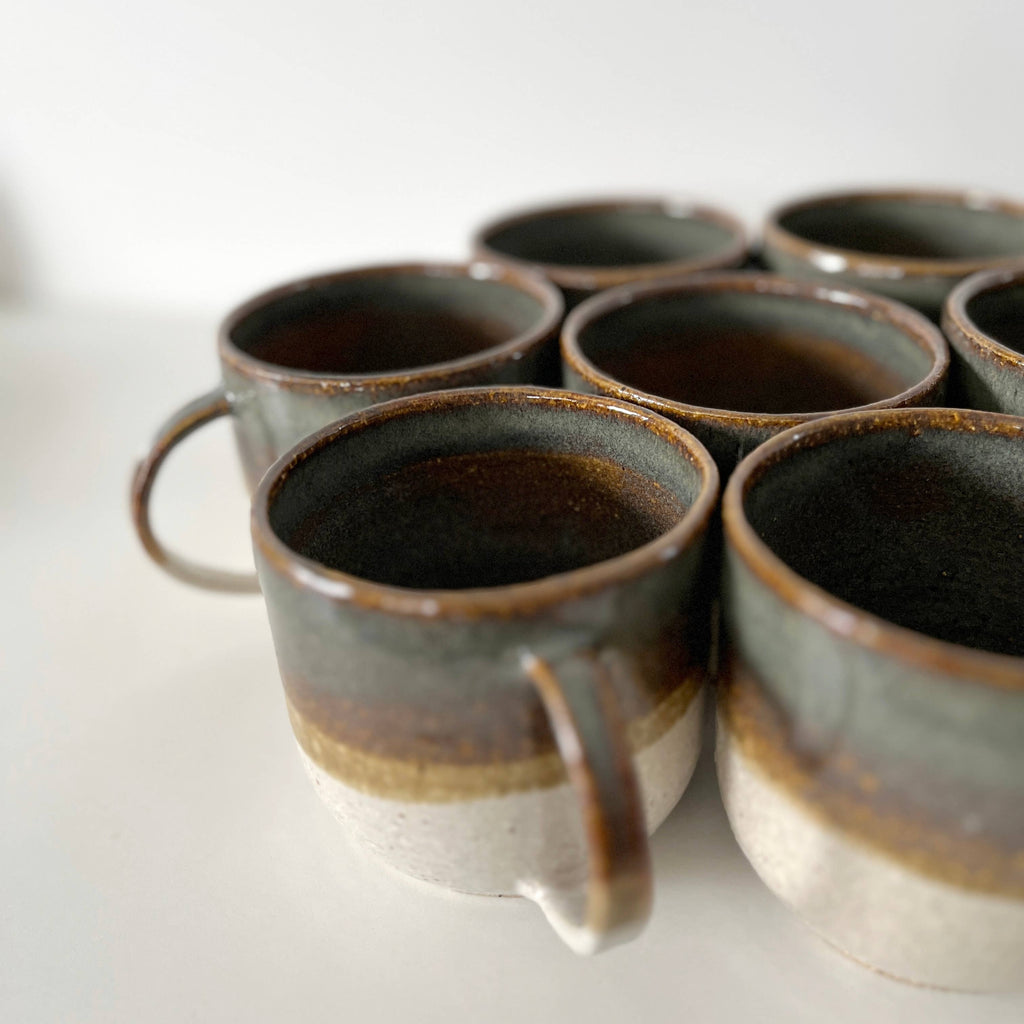 Eli.C Studio Sage Green White Handmade Ceramic Mug
