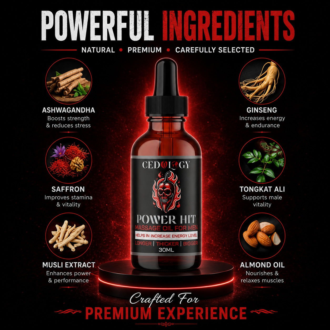 Power Hit Massage Oil (30ml)