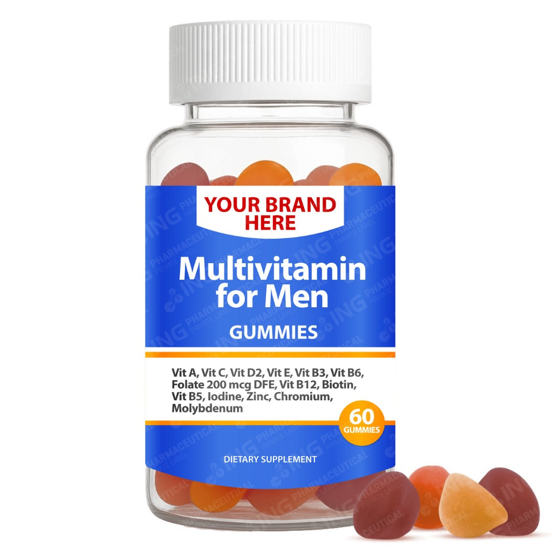 Multivitamin for Men Gummies Private Label (PECTIN) | Multivitamin for Male Support Gummies | Private Label Gummy Manufacturer | LOW MOQ FORMULA