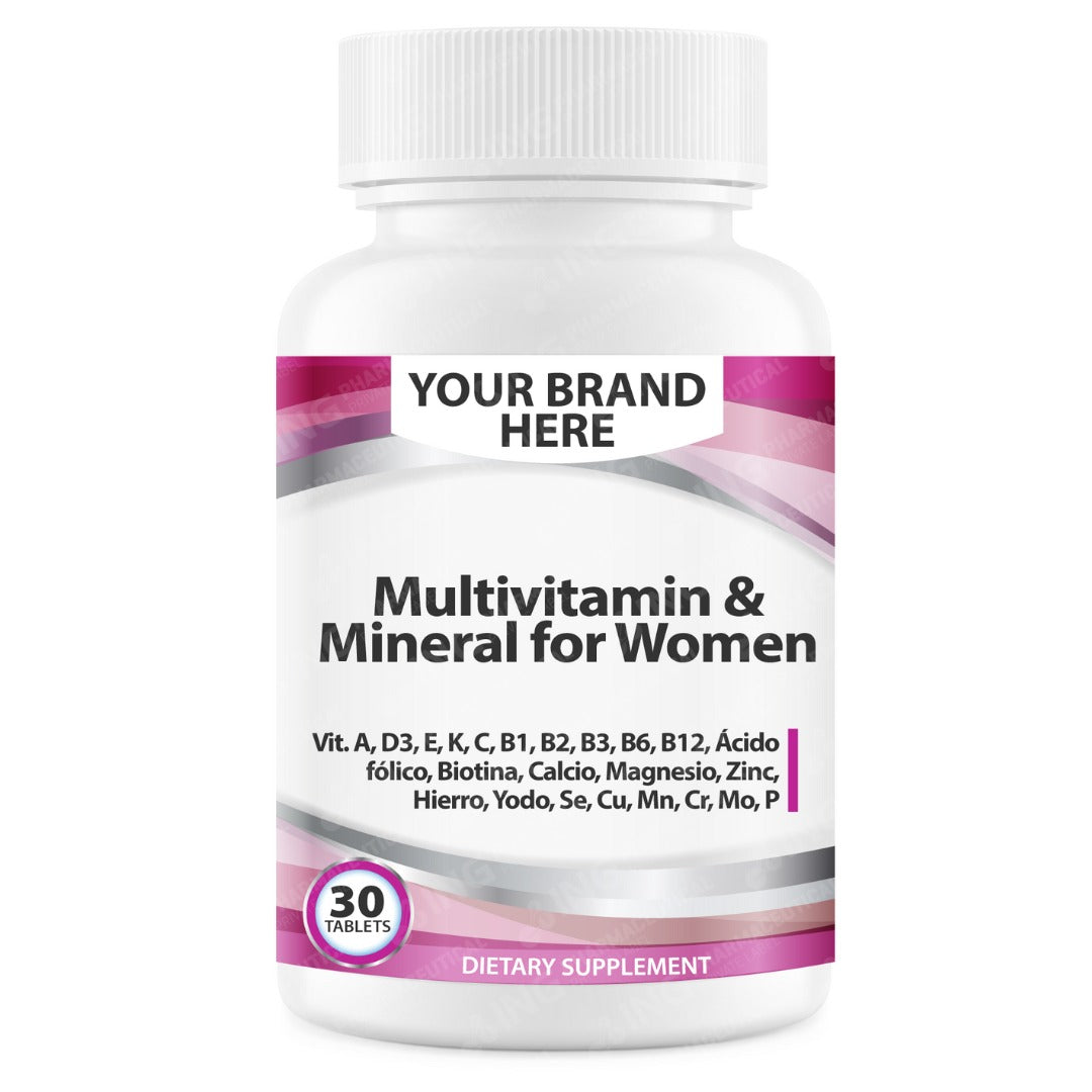 MultiVitamin & Mineral for Women Tablets White Label | Overall Health - Private Label Supplement Manufacturer