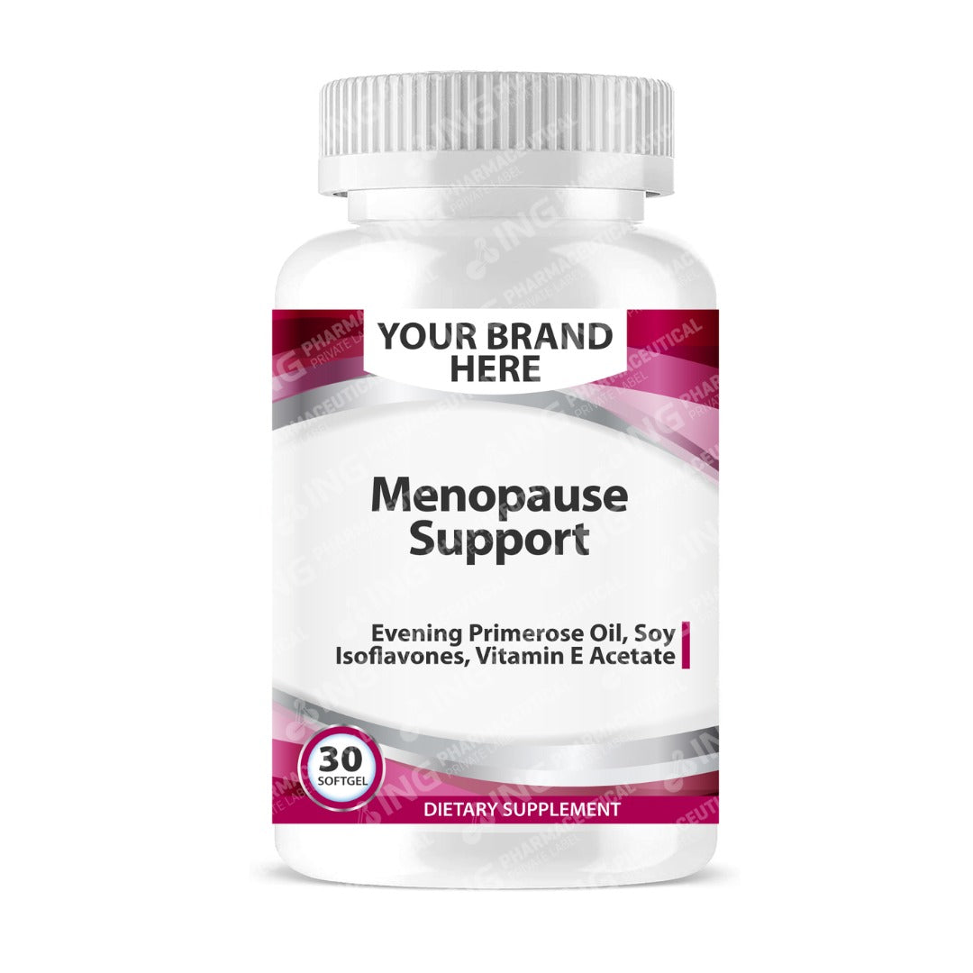 Menopause Support & Hormonal Balance Softgels White Label | Soy Isoflavones + Evening Primrose Oil (EPO) + Vitamin E - Private Label Softgels Manufacturer