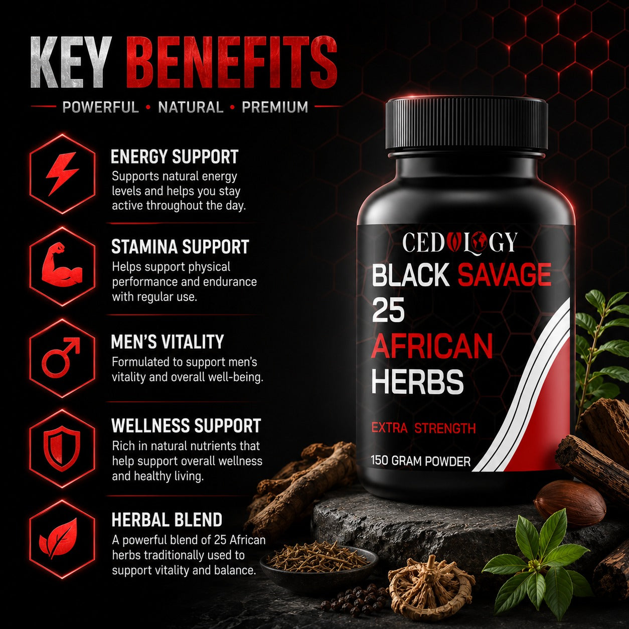 Black Savage - 25 Herbal Blend Powder (150g)