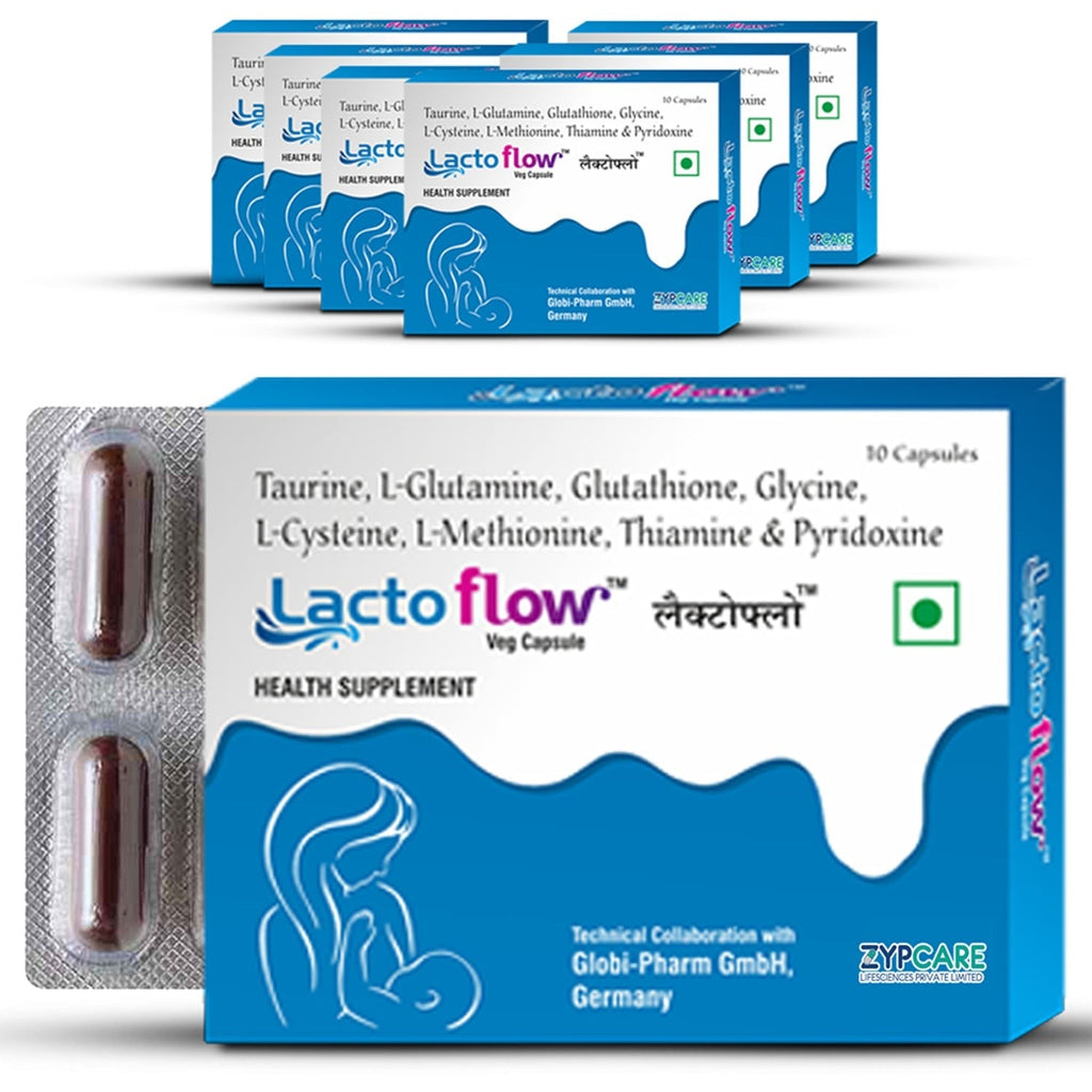 LactoflowTM Supplement for Breastfeeding Mothers | Milk Sufficiency in 40 Minutes | Boost Milk Supply, Recovery & Energy Levels | Amino Acids & Essential B Vitamins - 60 Capsules