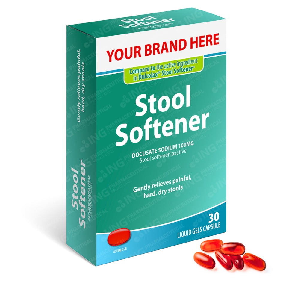 STOOL SOFTENER - Docusate Sodium 100mg Softgel- Compare to Dulcolax® Stool Softener - OTC Own Brand Private Label