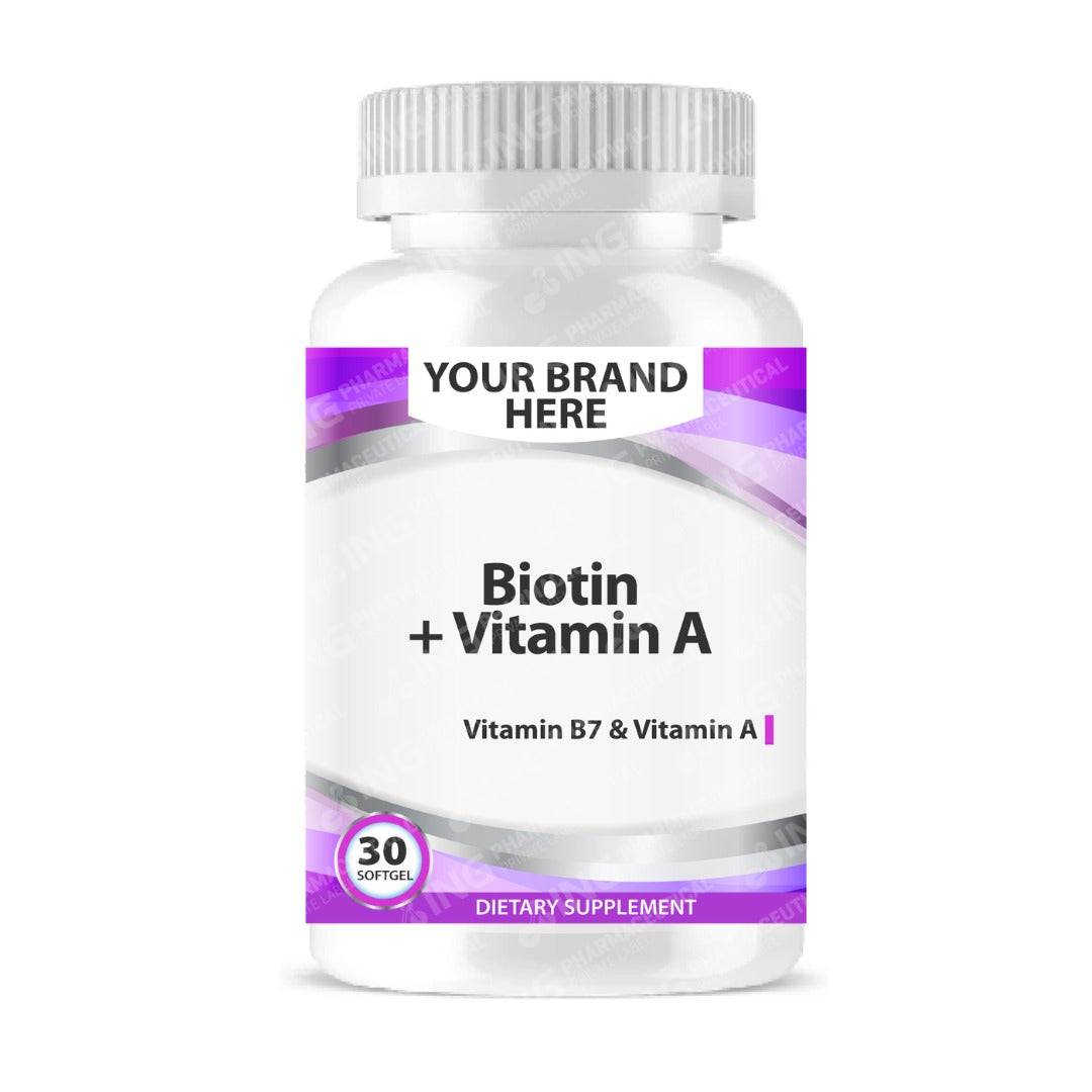 Biotin + Vitamin A Softgels White Label | Vit B7 + Vit A Private Label Softgels Manufacturer