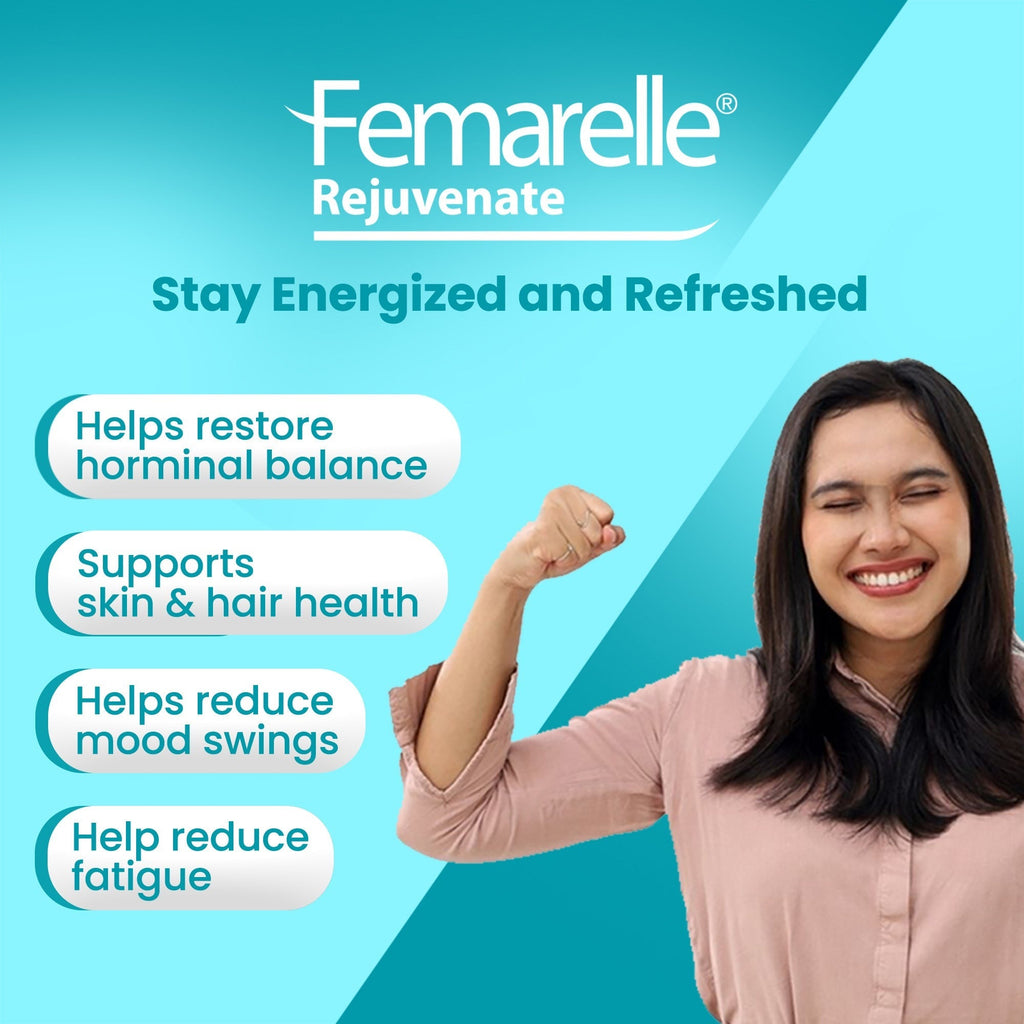 Femarelle® Rejuvenate Perimenopause Supplements | Skin Health, Hair Loss, Energy, Mood Swings | 8 Million+ Customers, Global Brand