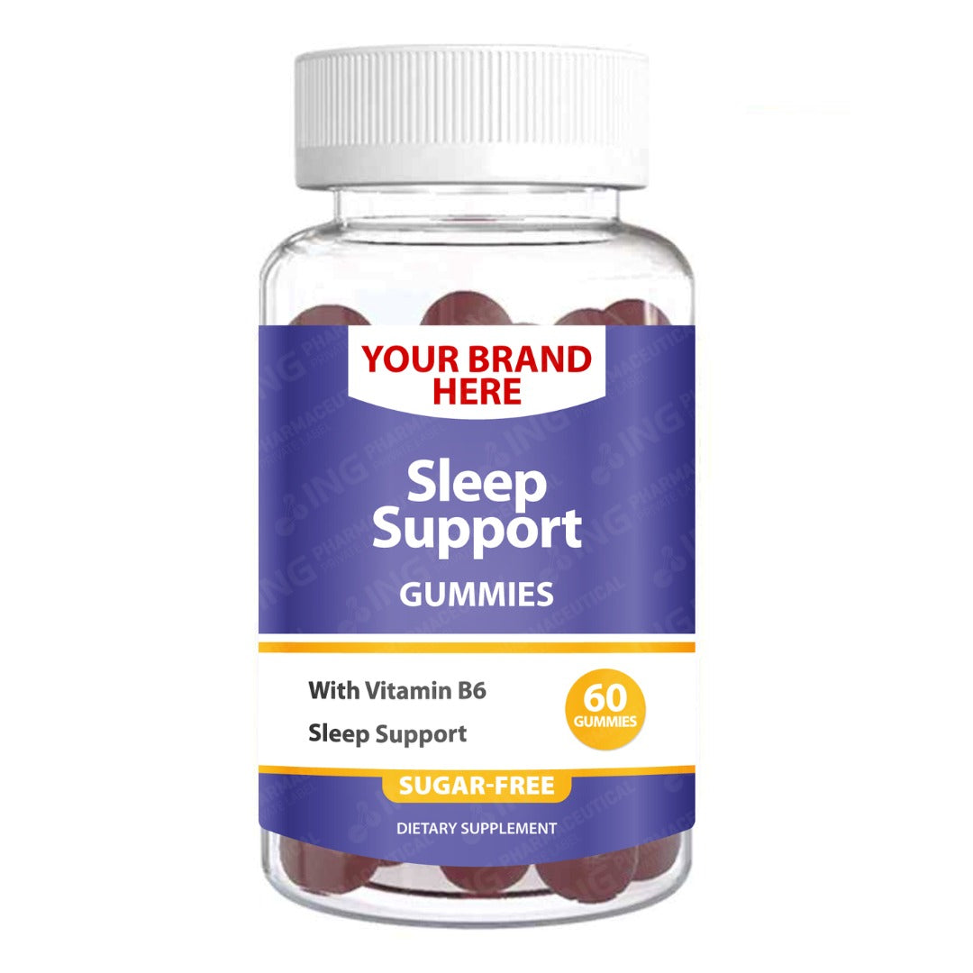 Sleep Support Gummies Private Label (PECTIN) | (Melatonin-Free) Magnesium + B6 + Chamomile + Melissa + Passionflower + L-theanine | Private Label Gummy Manufacturer