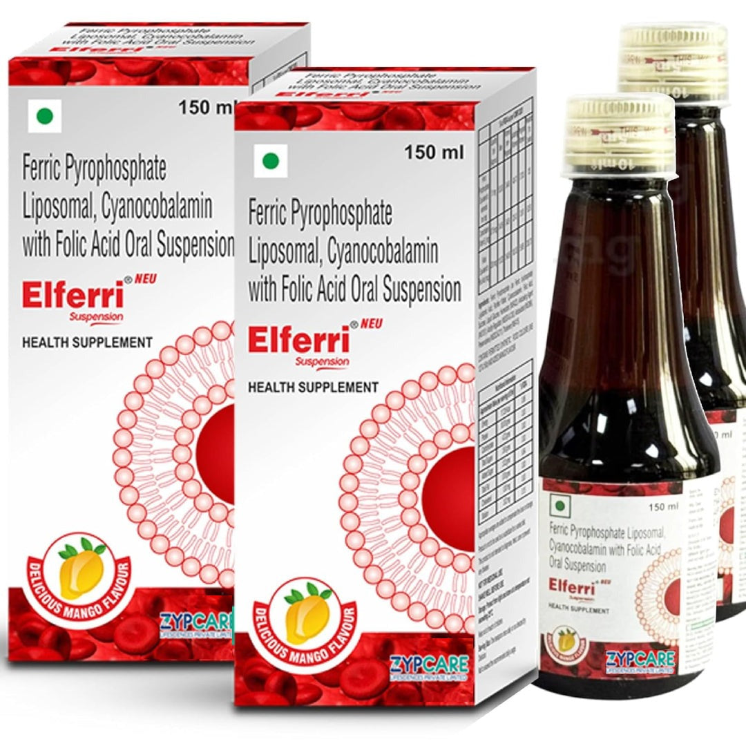 Elferri® Liposomal Iron Tablet & Syrup Supplement | Vitamin C, B9, B12, Zinc | 4x Absorption & Stomach-Friendly | Women, Men and Teenagers