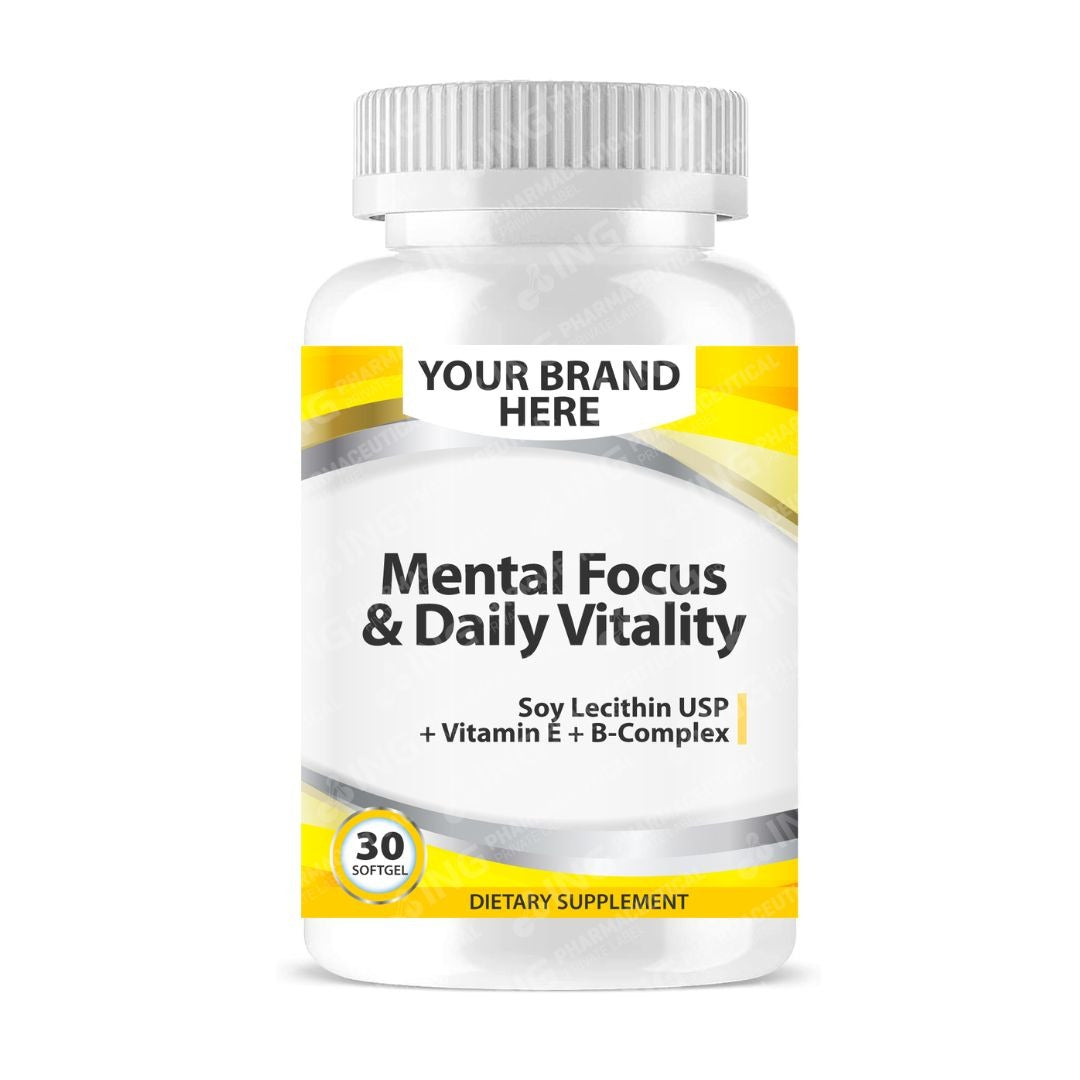 Soy Lecithin + Vitamin E + B-Complex Softgels White Label | Soy Lecithin (Phospholipids) + Vitamin E + Vit B1, B2, B12 - Private Label Softgels Manufacturer