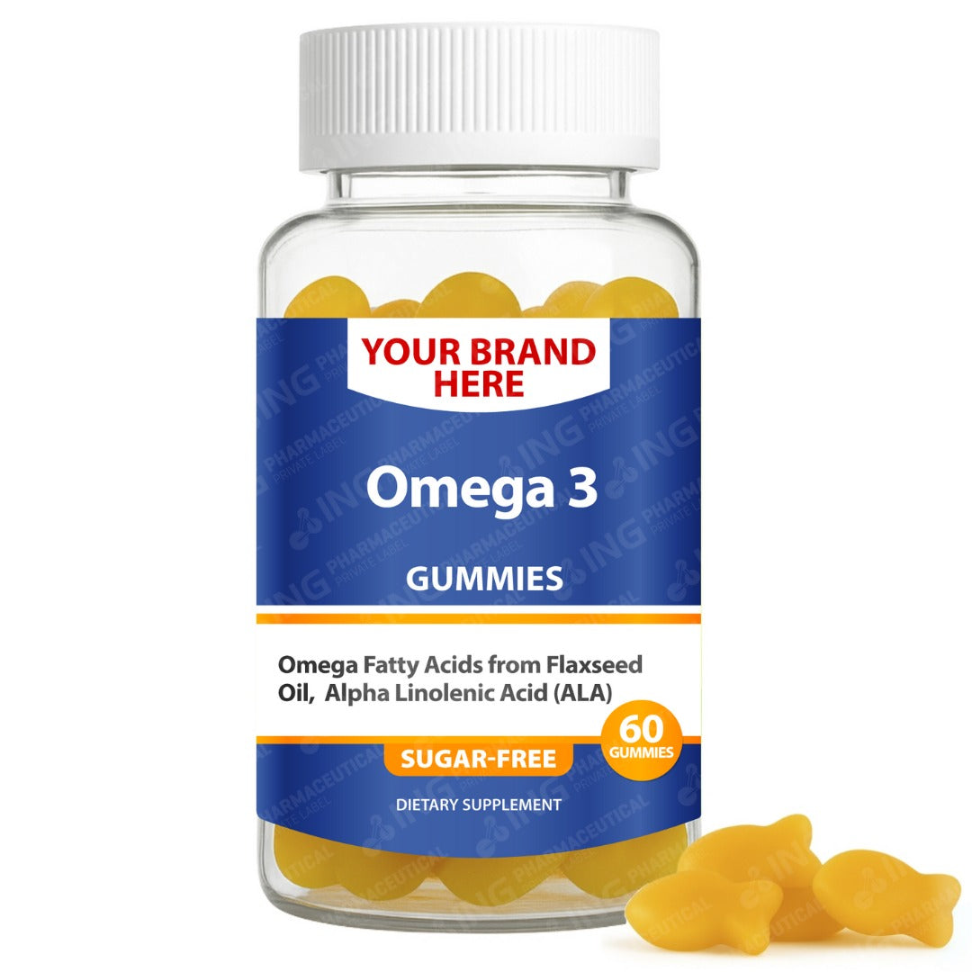 Omega-3 Plant-Based (Sugar-Free) Gummies Private Label (PECTIN) | Flaxseed Oil Gummies | Private Label Gummy Manufacturer | LOW MOQ FORMULA