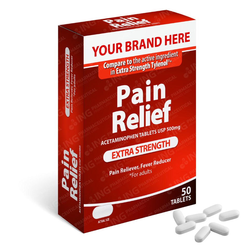 PAIN RELIEF - Acetaminophen 500 mg tablets - Compare to Extra Strength Tylenol® - OTC Own Brand Private Label
