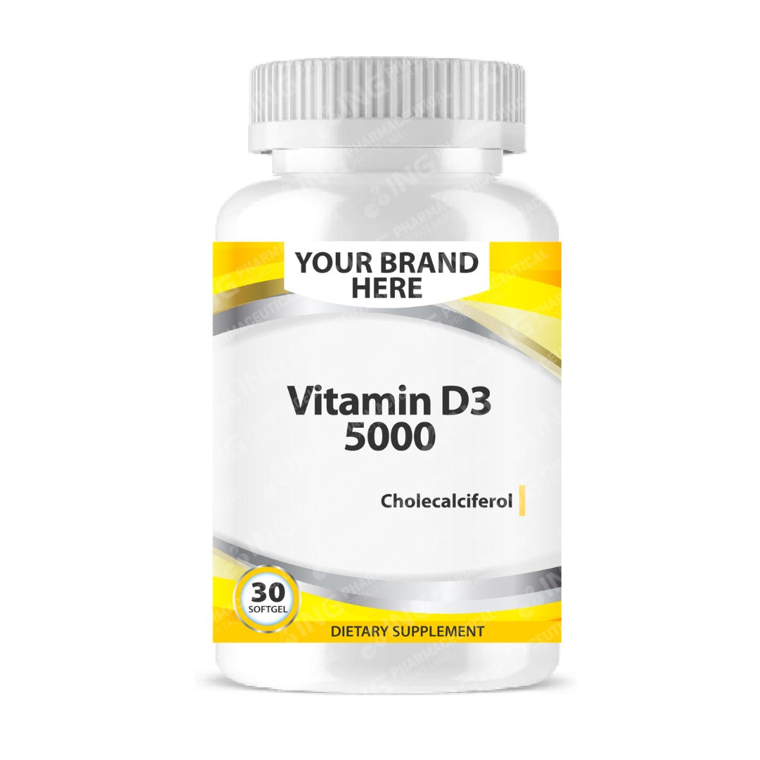 Vitamin D3 5000IU Softgels White Label | Vit D3 5000 IU Private Label Softgels Manufacturer