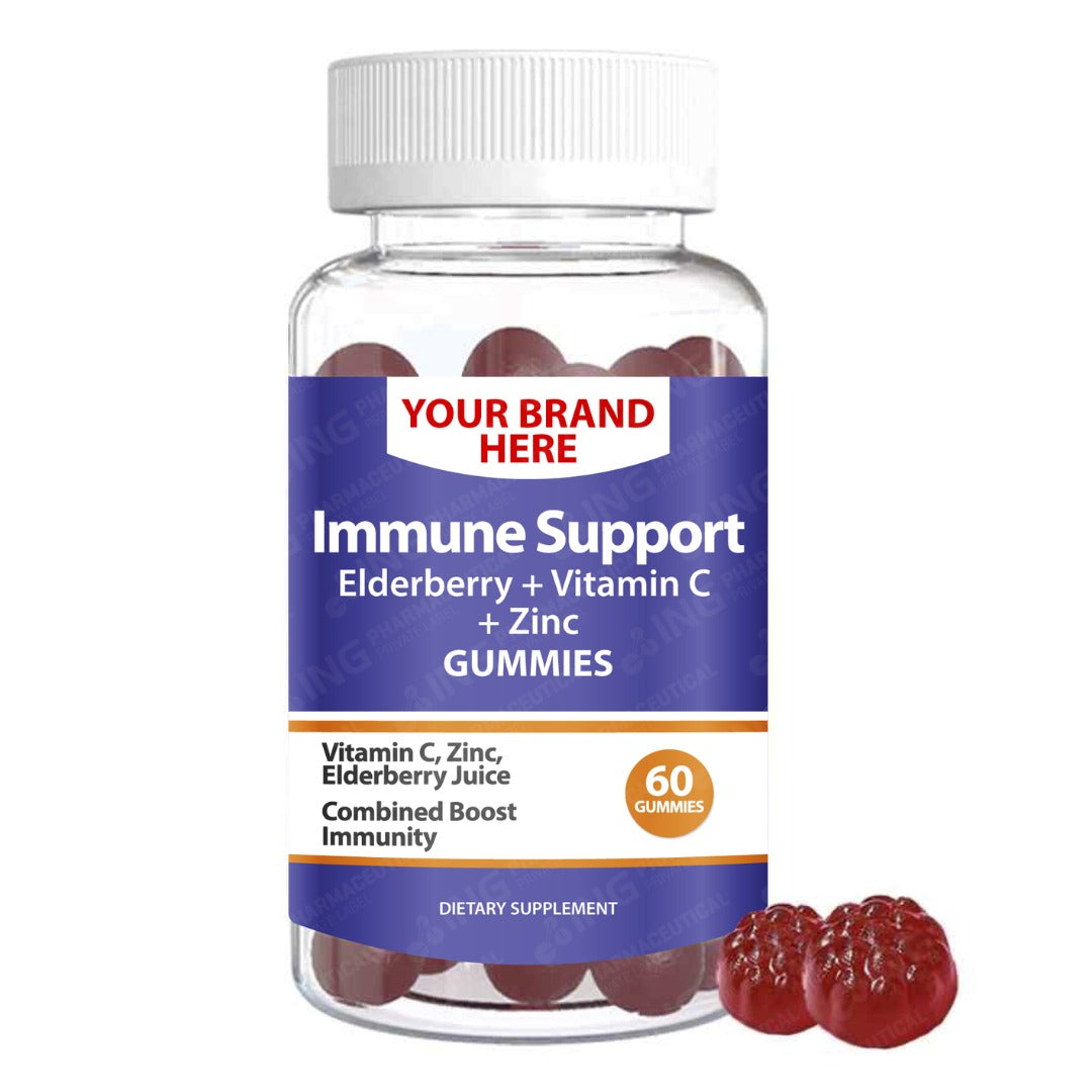 Immune Support Elderberry Gummies Private Label (PECTIN) | Vitamin C + Zinc + Elderberry Juice | Private Label Gummy Manufacturer