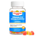 Vitamin D3 2000IU Gummies Private Label (PECTIN) | Vit D3 as cholecalciferol 50mcg (2000IU) Gummies | Private Label Gummy Manufacturer | LOW MOQ FORMULA