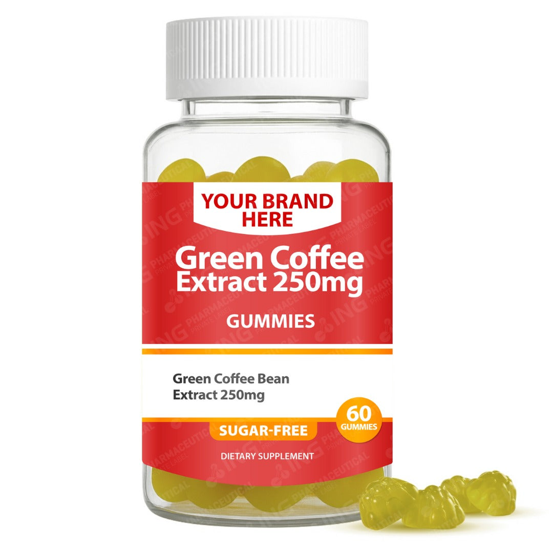 Green Coffee Extract 250mg (Sugar-Free) Gummies Private Label (PECTIN) | Metabolism Support Gummies | Private Label Gummy Manufacturer | LOW MOQ FORMULA