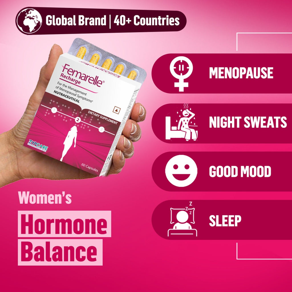 Femarelle® Recharge Natural Menopause Supplements | Menopause Symptoms Support for Hot Flashes, Hormone Balance, Mood Swings | 8 Million+ Customers, Global Brand