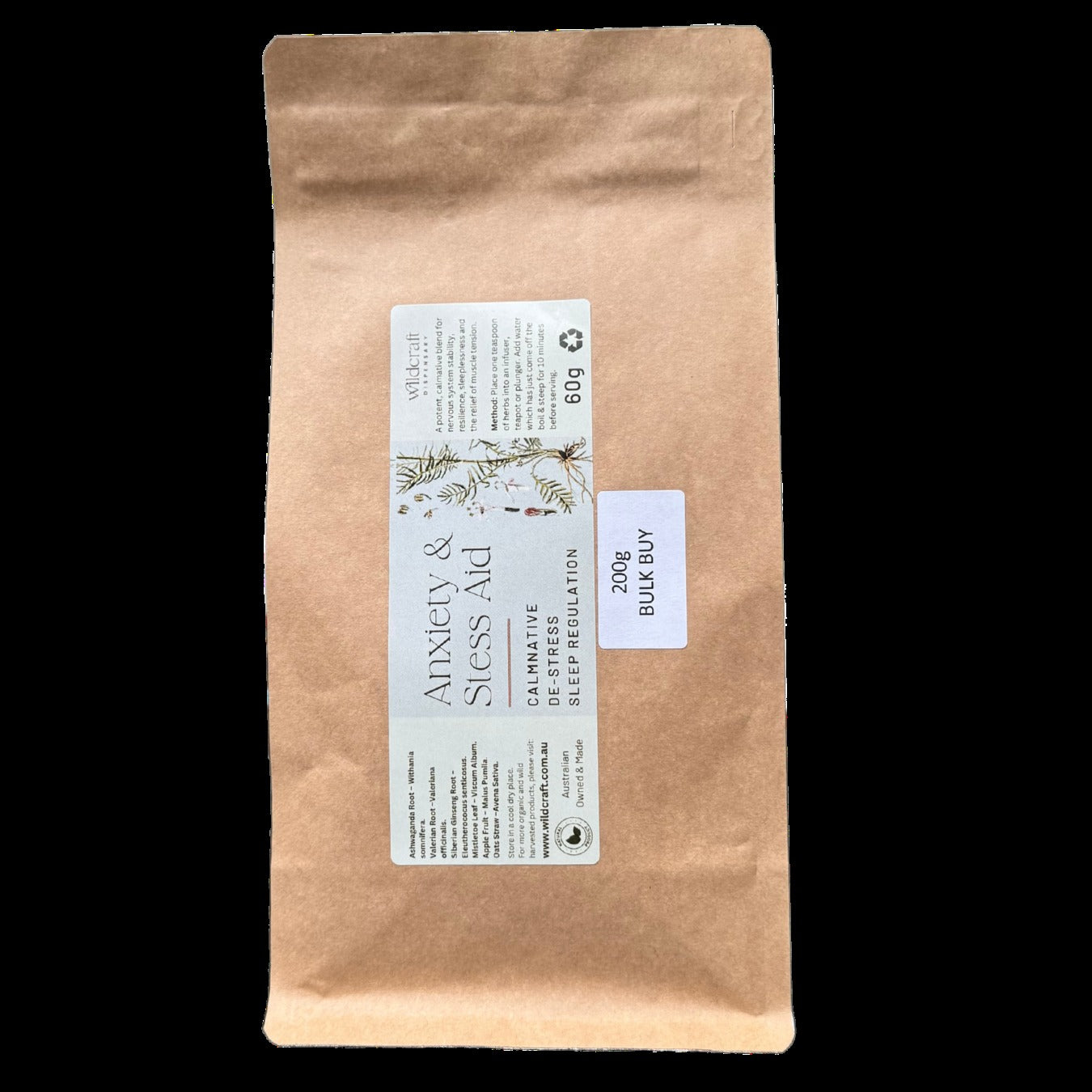 ANXIETY & STRESS AID - Ashwagandha, Oatstraw, Valerian & More.