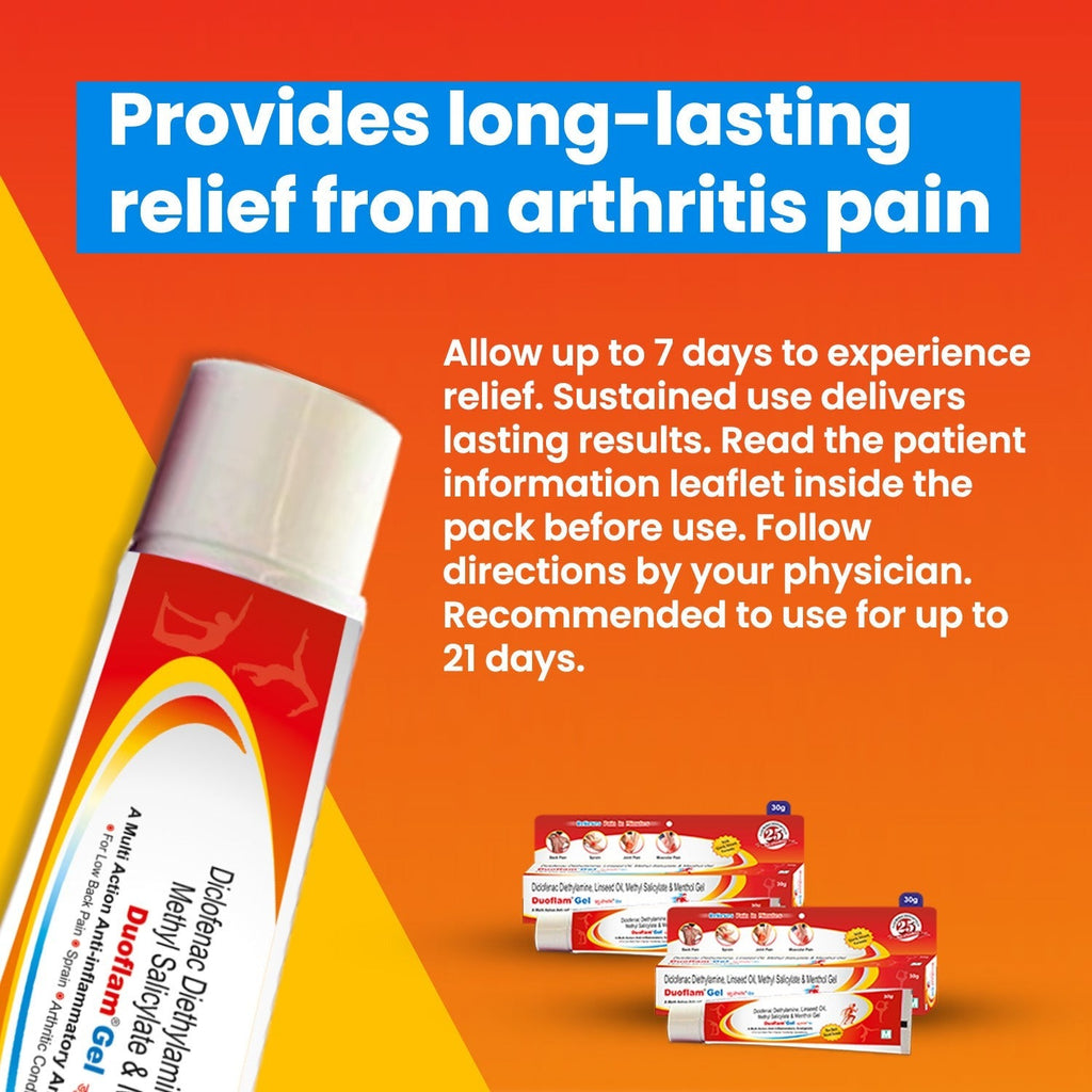 Duoflam Fast-Acting Targeted Topical Pain Relief Gel Cream | Arthritis, Muscle & Joint Pain, Inflammation in Knees, Hips, Ankles, Shoulders & Back | 30g * Pack of 2