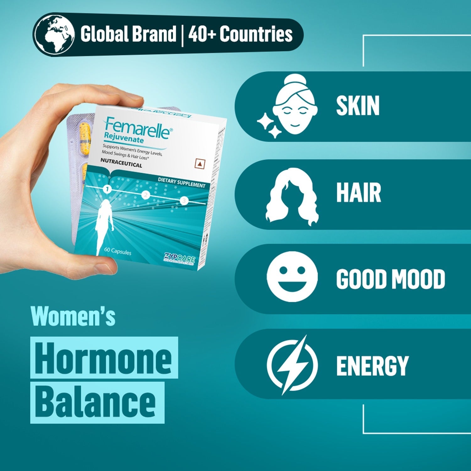 Femarelle® Rejuvenate Perimenopause Supplements | 35-49+ Women | Skin Health, Hair Loss, Energy, Mood Swings | 8 Million+ Customers, Global Brand