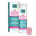 Kids Immune Support Effervescent Tablets Private Label | Vitamin C + Vitamin D + Zinc + Calcium + Iron - Strawberry or Orange Flavor - Immune Support for Children | Private Label Fizzy Tablets Manufacturer