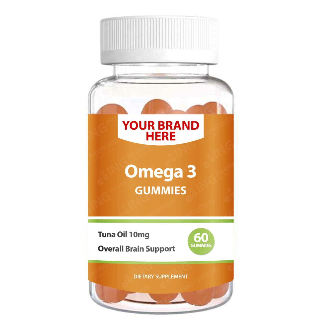 Omega 3 Fish Oil Gummies SUGAR-FREE Private Label (PECTIN) | Omega 3 Fish Oil (from Tuna) | Private Label Gummy Manufacturer