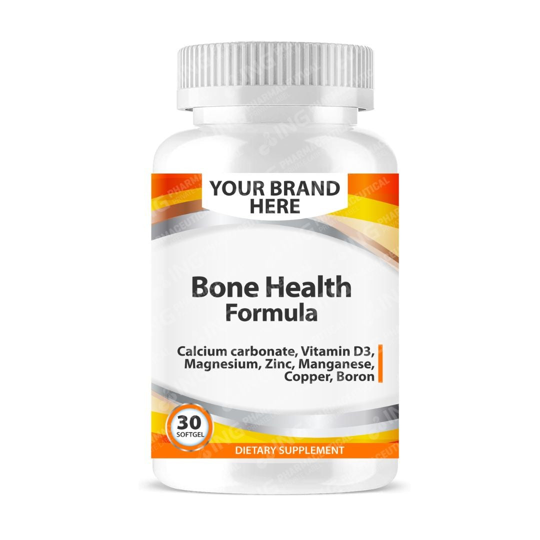 Bone Health Formula Softgels White Label | Calcium + Vit D3 + Magnesium + Zinc + Manganese + Cooper + Boron - Private Label Softgels Manufacturer