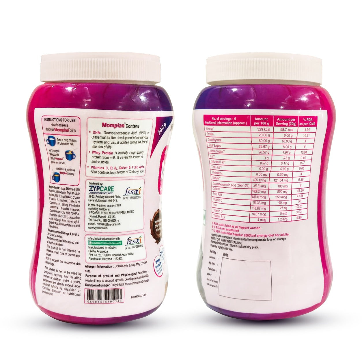 Momplan Family Whey Protein Nutrition Powder | Kids, Adults, Senior Citizen | with Calcium, DHA, Vit.C/D/B9/B12, Iron