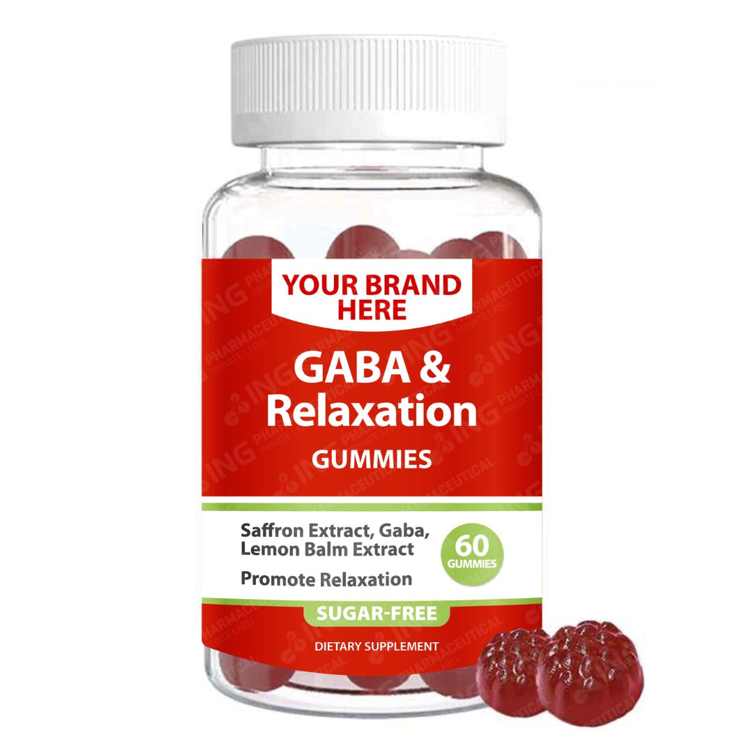 GABA & Relaxation SUGAR-FREE Gummies Private Label (PECTIN) | Saffron Extract + GABA + Lemon Balm | Private Label Gummy Manufacturer