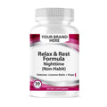 Relax & Rest Formula – Nighttime (Non-Habit) Softgels White Label | Valerian + Humulus (Hops) + Melissa + Melatonin - Private Label Softgels Manufacturer