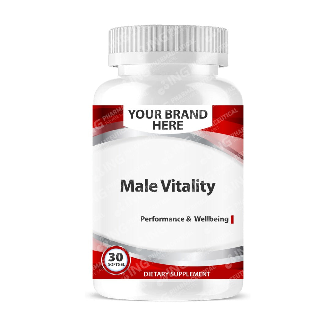 Male Vitality, Performance and Wellbeing Softgels White Label | Black Seed Oil + Eurycoma + Tribulus +Ashwahandha - Private Label Softgels Manufacturer