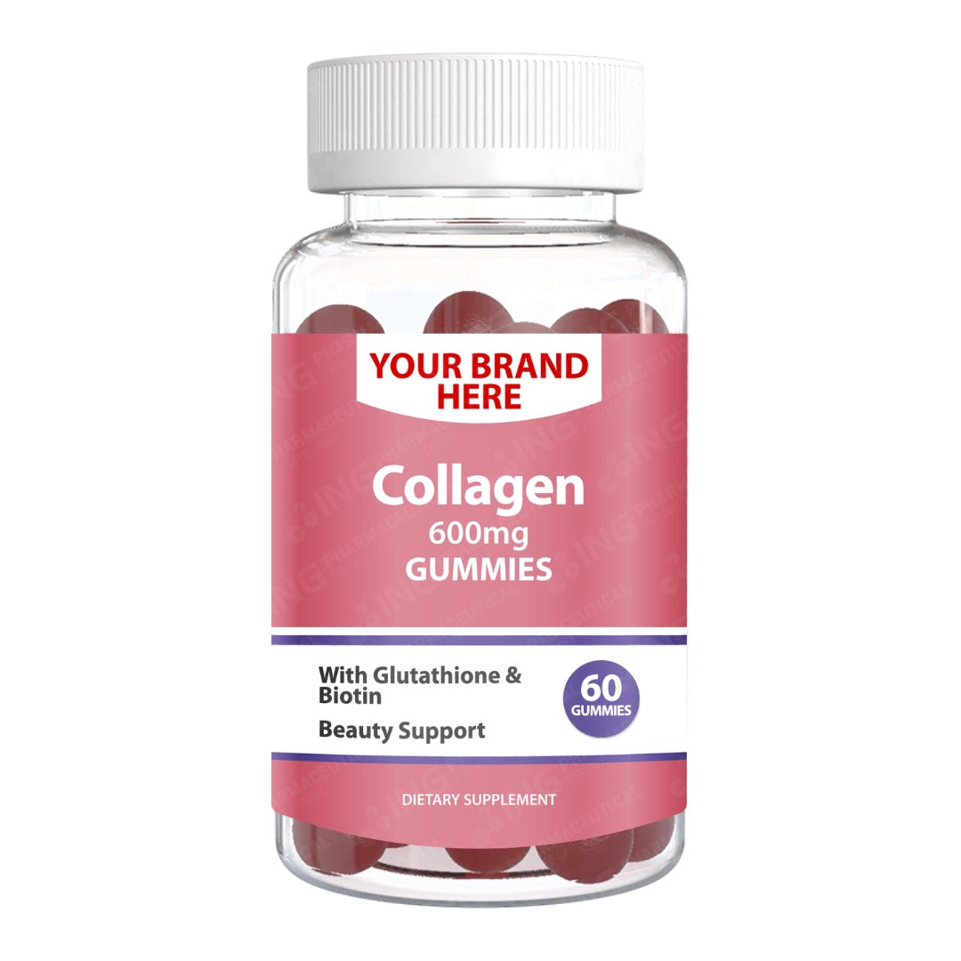 Collagen Beauty Gummies Private Label (PECTIN) | Vitamin C + Vitamin E + Biotin + Collagen + Glutathione | Private Label Gummy Manufacturer