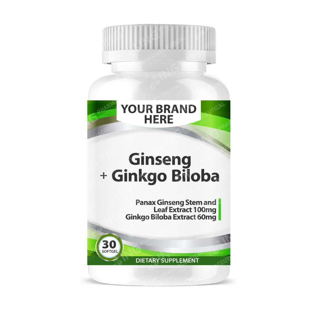 Ginseng + Ginkgo Biloba Softgels White Label | Panax Ginseng + Ginkgo Biloba Private Label Softgels Manufacturer
