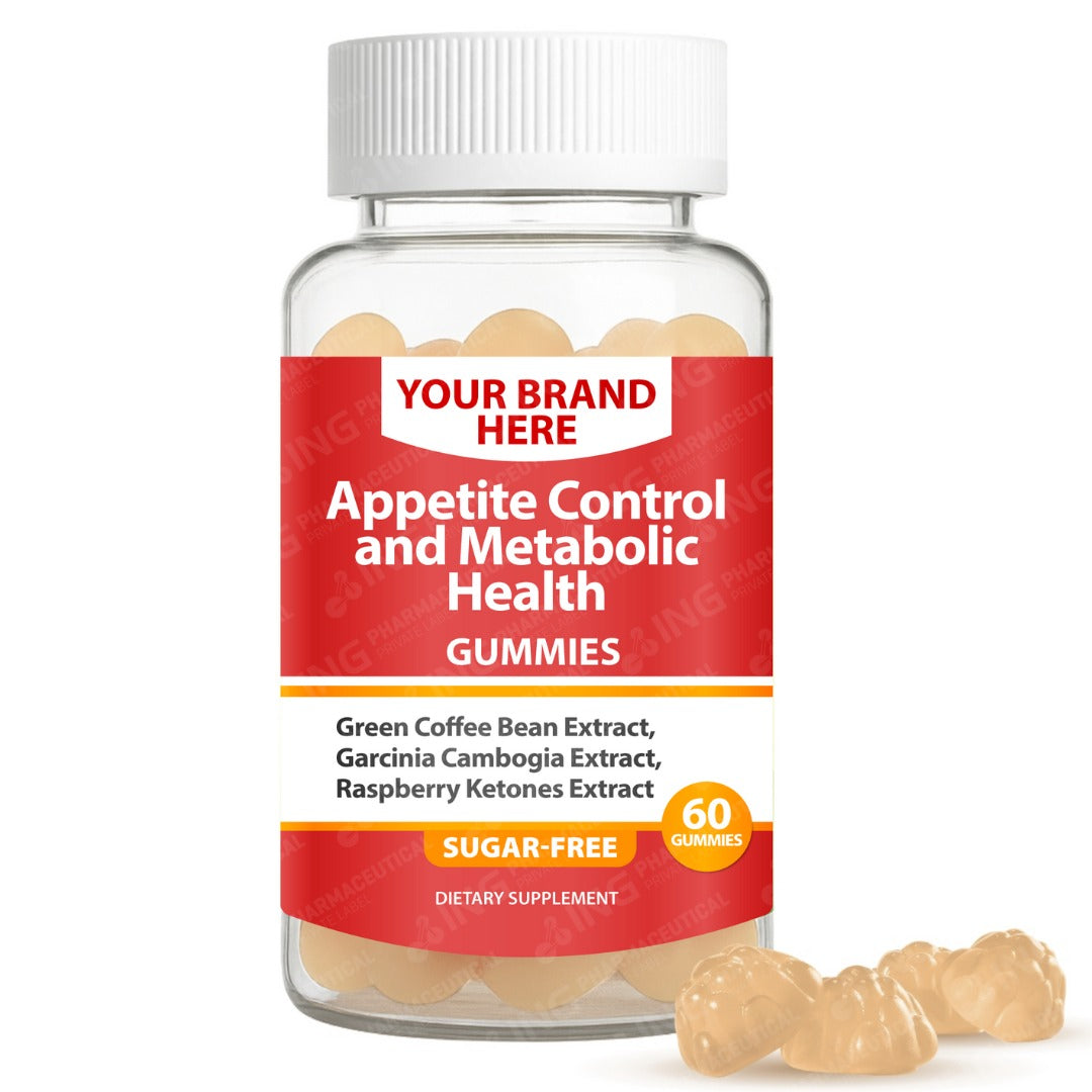 Appetite Control and Metabolic Health (Sugar-Free) Gummies Private Label (PECTIN) | Curcuma + Zingiber | Private Label Gummy Manufacturer | LOW MOQ FORMULA