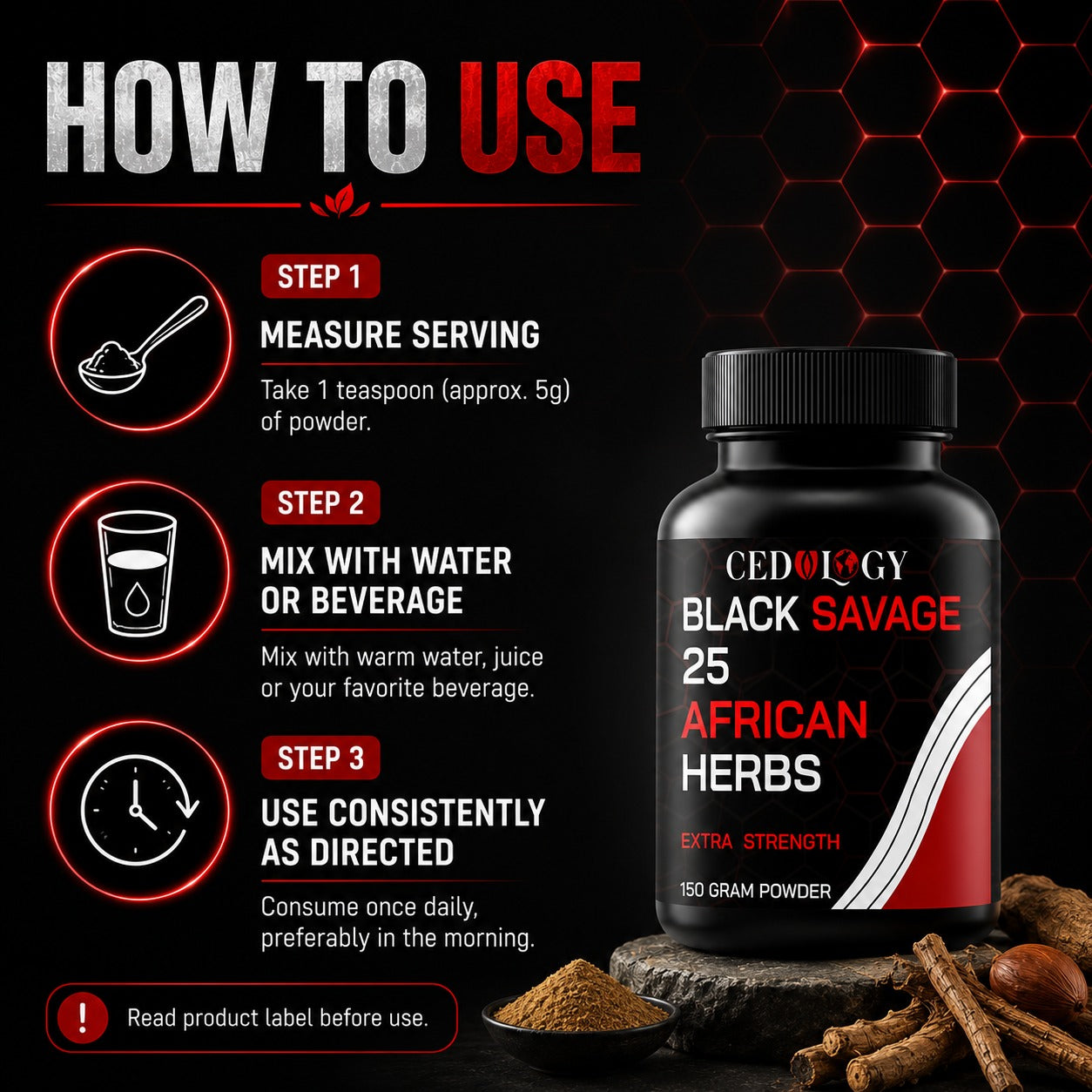 Black Savage - 25 Herbal Blend Powder (150g)