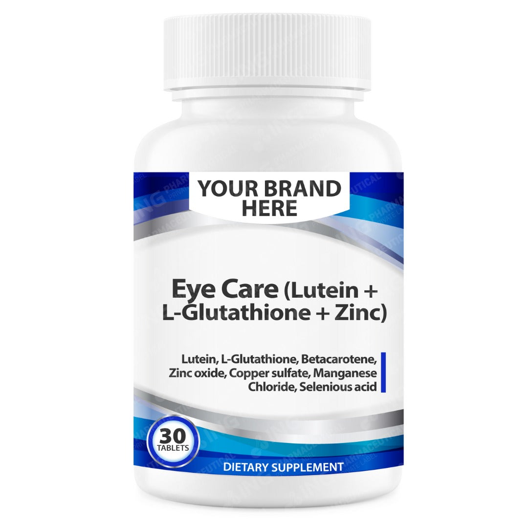 Eye Care Tablets White Label | Lutein + L-Glutathione + Selenium + Manganese + Copper + Zinc - Private Label Supplement Manufacturer
