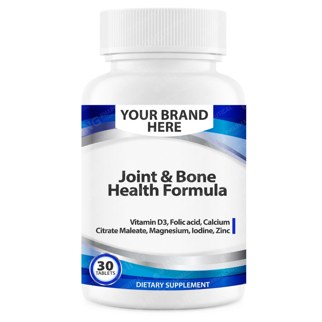 Joint & Bone Health Tablets Formula White Label | Vitamin D3 + Calcium + Folic Acid + Magnesium... - Private Label Supplement Manufacturer